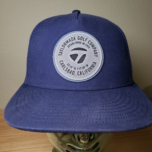Taylormade Golf Men's One Size Snapback Cap Navy Blue California Patch Logo Hat - Picture 1 of 6